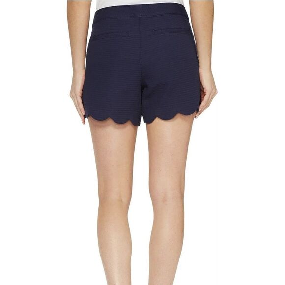 Lilly Pulitzer | Navy The Buttercup 5in Scalloped Shorts | 6 - Picture 3 of 8